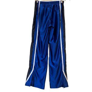 Vtg 90s Y2K Nike Youth Sz 14/16 Mini Swoosh Silky Zip Cuff Wide Leg Track Pants